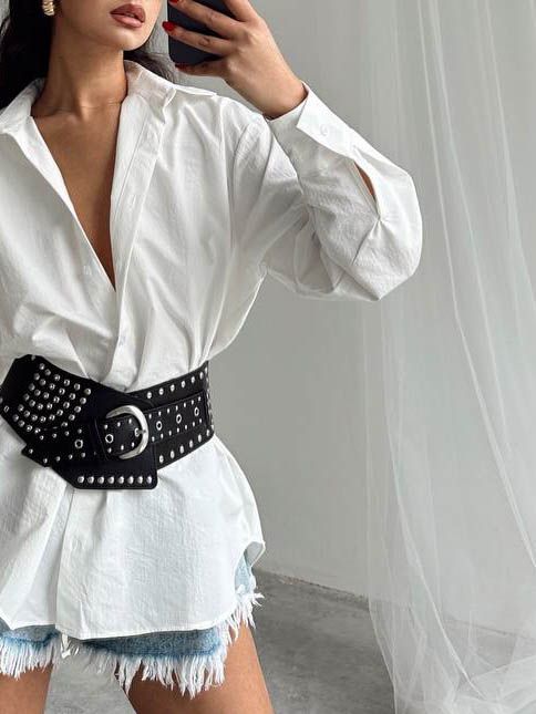 2575 Рубашка женская белый GIRL   