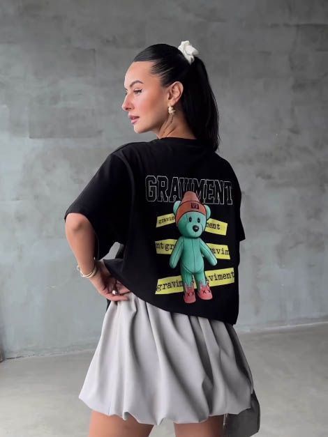 4609 Футболка женская черный GIRL 