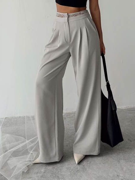 7453 Брюки женские серый GIRL 