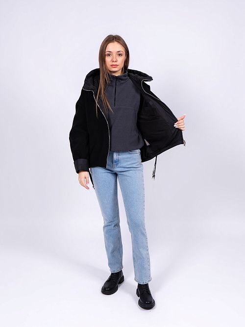 7610 Куртка женская черный Baimuni 