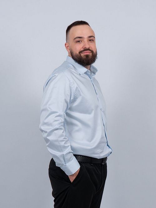 820-1310.C051.Y000.L.XB0441 Рубашка мужская голубой LUXOR 