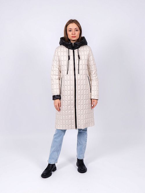 9117-1 Пальто женское бежевый Baimuni 
