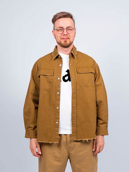 10105/AV Рубашка мужская бежевый QWENTINI  