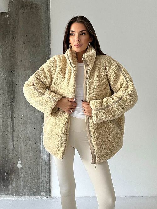 7435-beige Куртка женская бежевый GIRL 