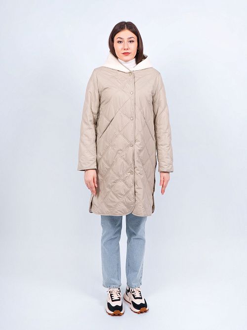 N72671 Пальто утепленное женское бежевый Baimuni 