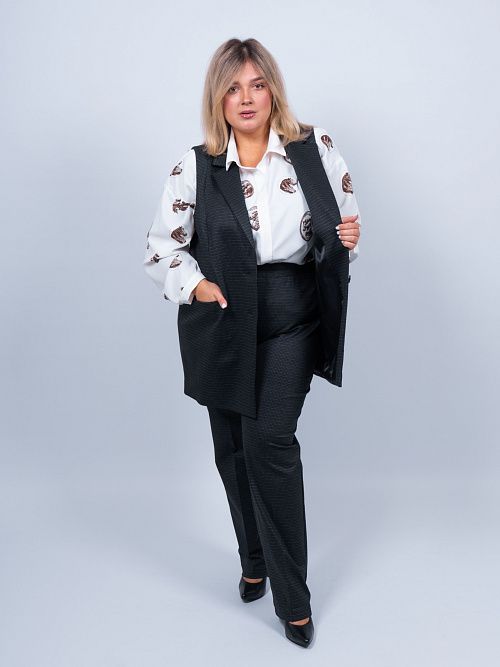 Асель-нью Жилет классический женский серый ZAR STYLE 