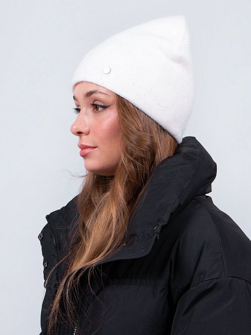 ФЛОРА Шапка женская белый ELITE LINE 