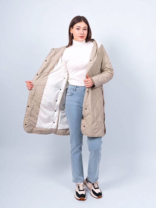 N72671 Пальто утепленное женское бежевый Baimuni 