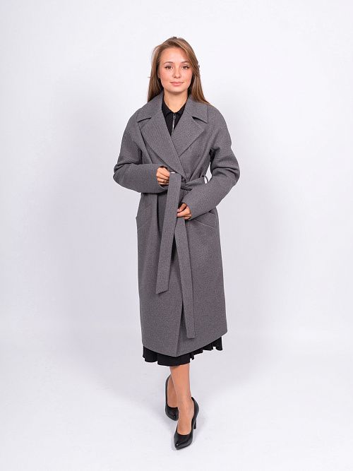 KR-227N/12-Рубчик Пальто женское антрацитовый 365 
