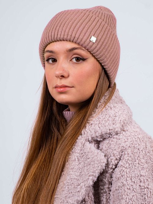 ЗЕТА Шапка женская пудровый MISKORKI 