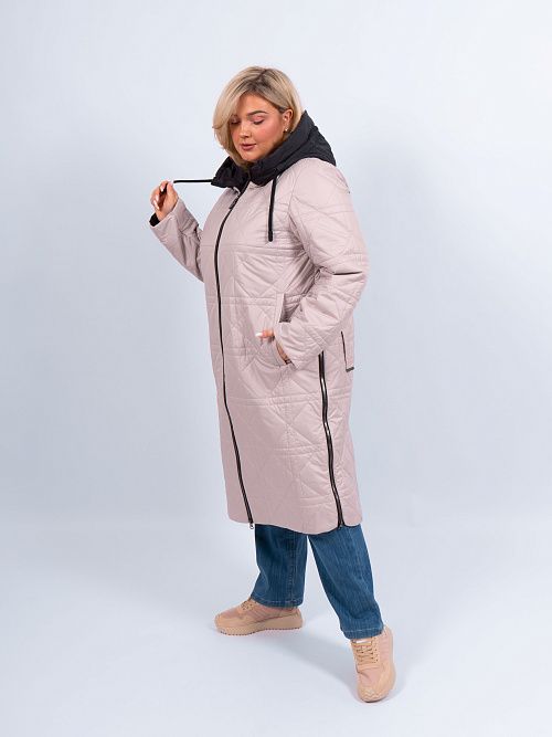 2699D Пальто утепленное женское бежевый Baimuni 