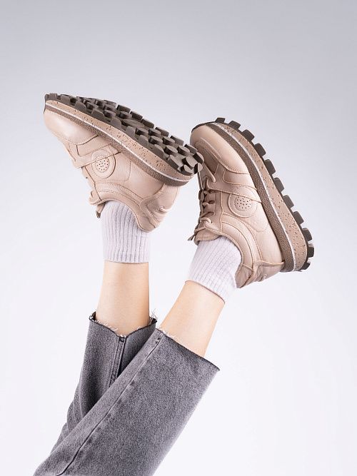 8330-RA6115-M111 Полуботинки женские натуральная кожа бежевый 365 