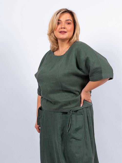 3786-ИЛ23 Блузка женская зеленый ELECTRA STYLE 