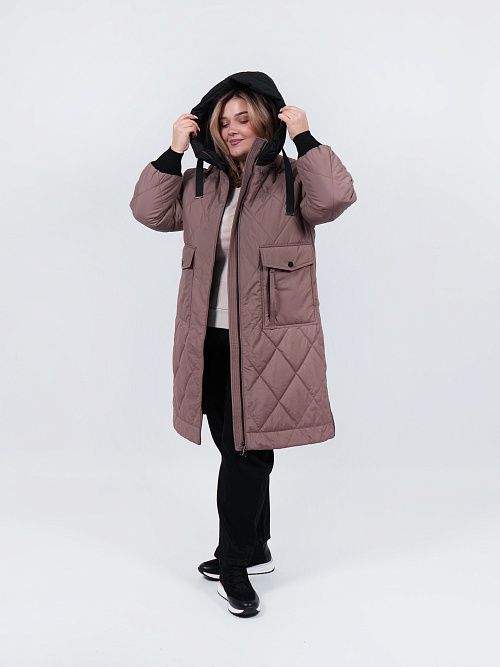 3645 Пальто женское коричневый Baimuni 