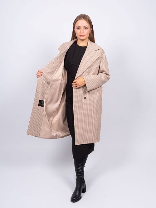 KR-291-Гус.лапка723 Пальто женское бежевый Sempati 