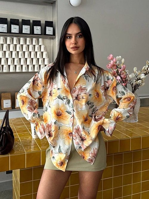 7486 Блузка женская желтый GIRL   