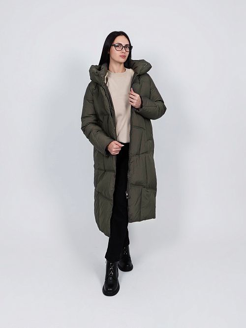 97332/4 Пальто женское зеленый Baimuni 