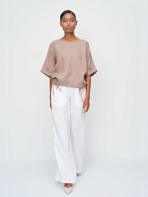 3786-ИЛ23 Блузка женская песочный ELECTRA STYLE 