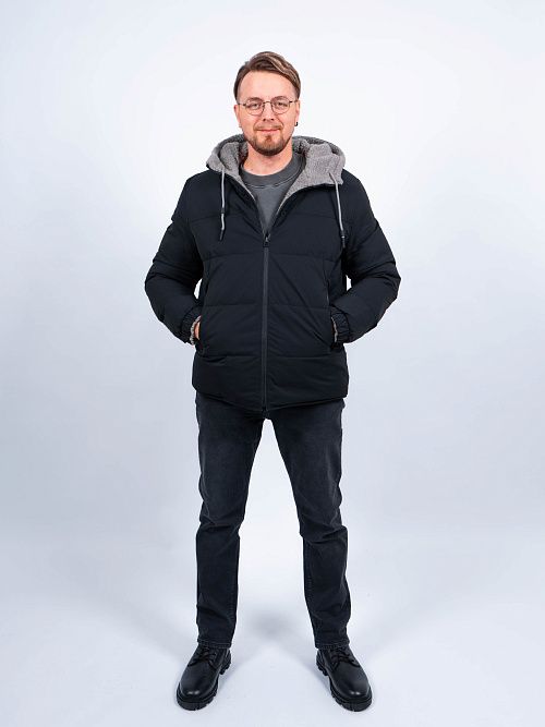 MWD4902I-М902 Куртка мужская двухстронняя черный/серый ICEbear 