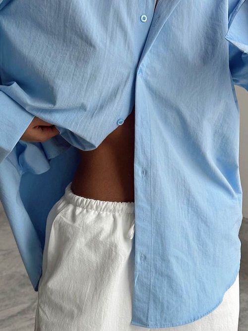 2575 Рубашка женская голубой GIRL   