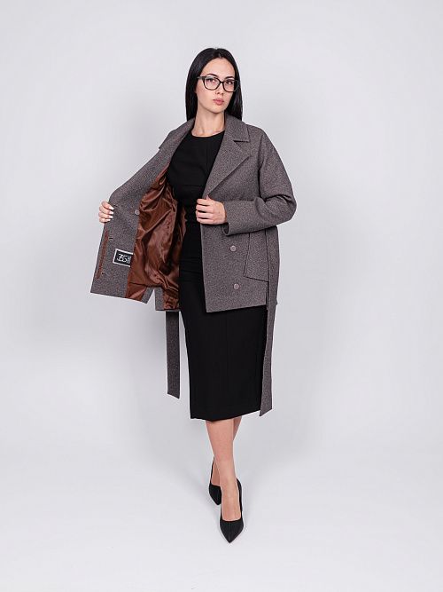 KR-292-МИЛЛ-1 Пальто женское темно-коричневый 365 