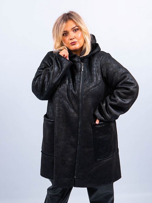 Дубленка Флоренсия женская черный ZAR STYLE 