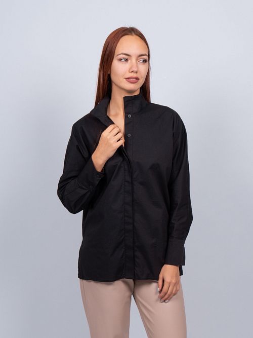 242033 Рубашка женская черный MIRA MIA 