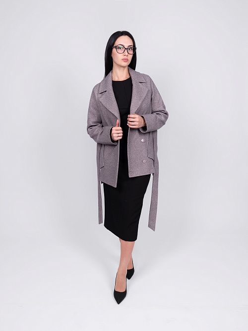 KR-292-Рубчик-8 Пальто женское темно-коричневый Sempati 