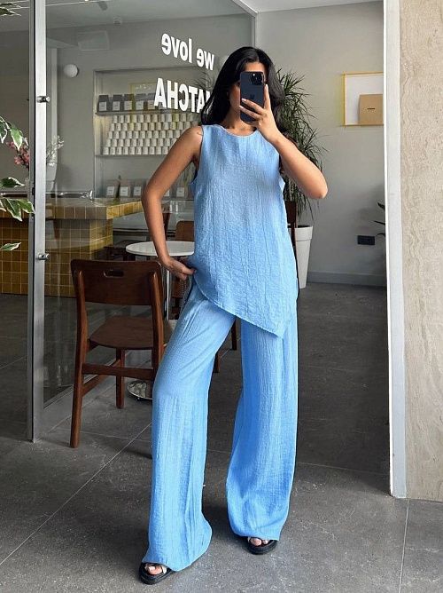 2590 Костюм женский голубой GIRL 