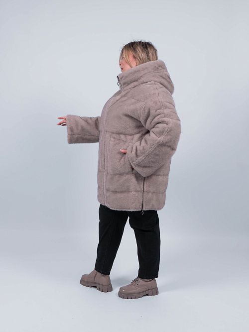 LM9004/2 Куртка женская двухсторонняя коричневый Baimuni 