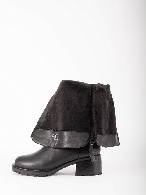 XJU-52465-1A-KI Сапоги женские натуральная кожа черный Madella 