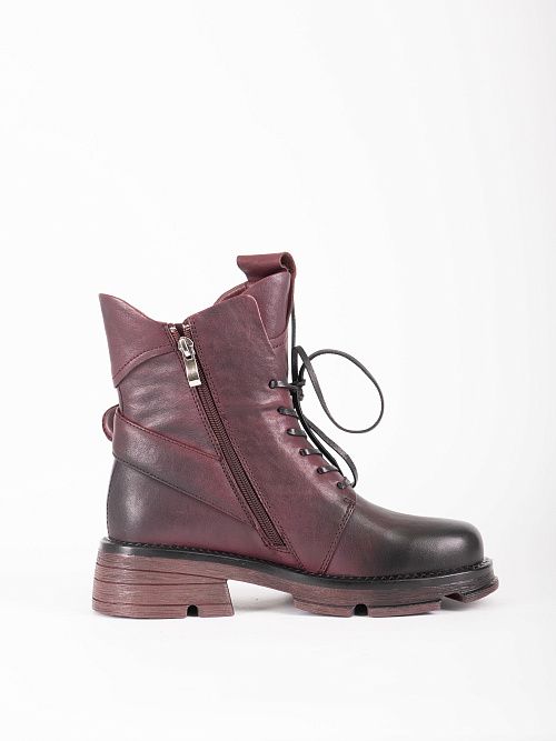 JA059-S359-P1318 Ботинки женские натуральная кожа бордовый 365 