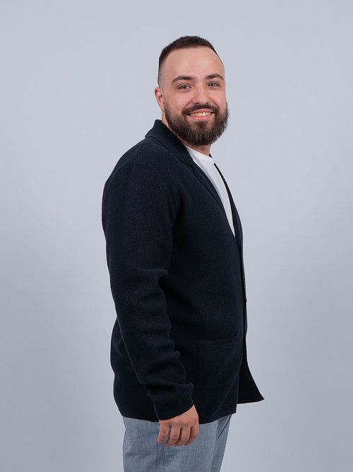 826-0211.O019.Y000.L.XB0301 Кардиган мужской синий LUXOR 