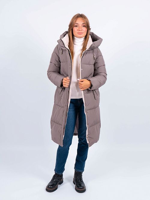 GWD4762I-G686 Пальто женское серо-зеленый ICEbear 