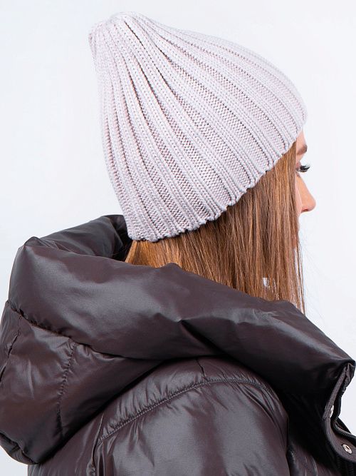 ЛАЙКА Шапка женская серый жемчуг ELITE LINE 