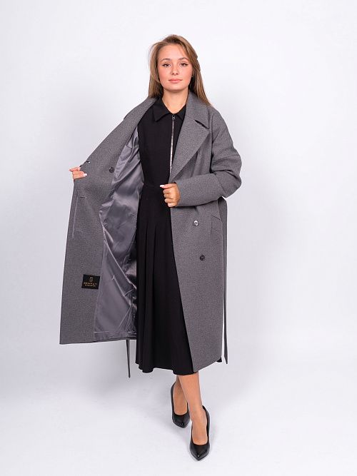 KR-227N/12-Рубчик Пальто женское антрацитовый 365 