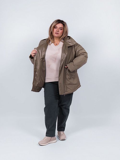 9258-1 Куртка женская зеленый Baimuni 