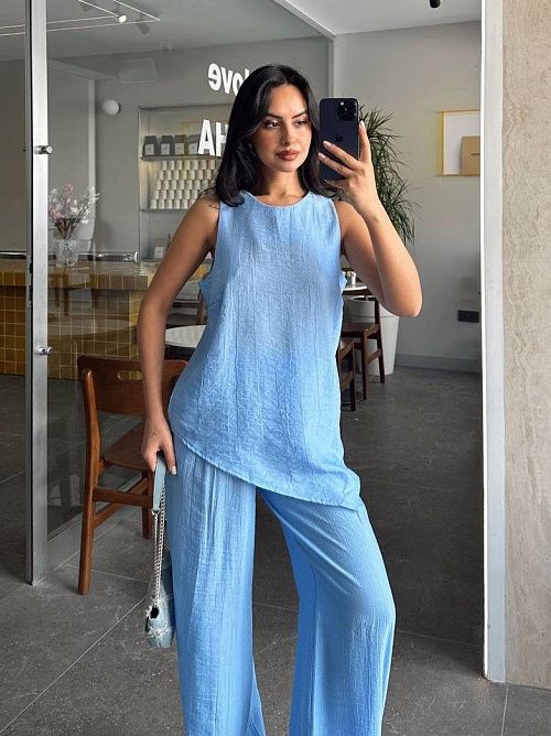 2590 Костюм женский голубой GIRL 