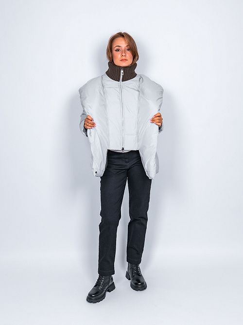 78158/13 Куртка удлиненная женская светло-серый Baimuni 