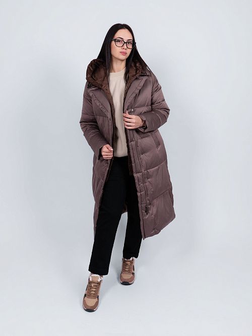 9719/2 Пальто женское коричневый Baimuni 