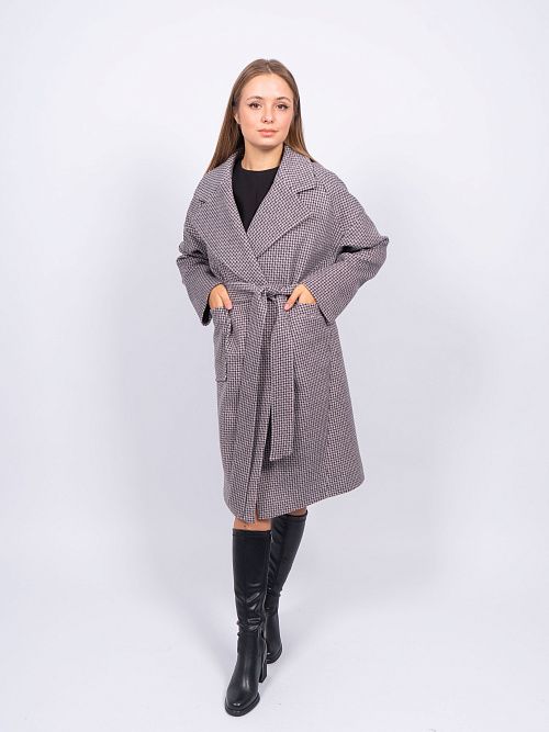 KR-291-Гус.лапка688 Пальто женское серый Sempati 