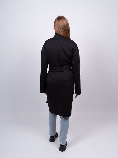 KR-171/15-Рубчик Пальто женское черный 365 