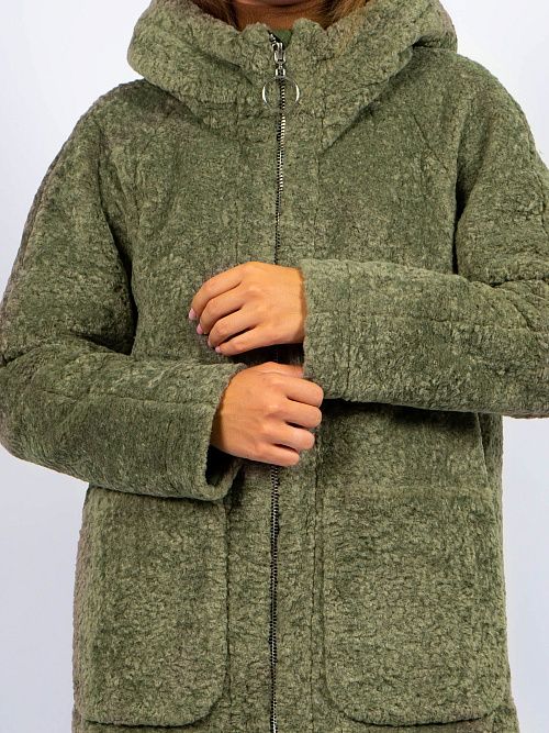 3-0306м-3181/2 Пальто меховое женское фисташковый ELECTRA STYLE 