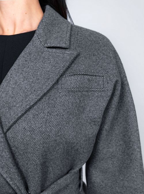 KR-309-Рубчик-12 Пальто женское антрацит 365 