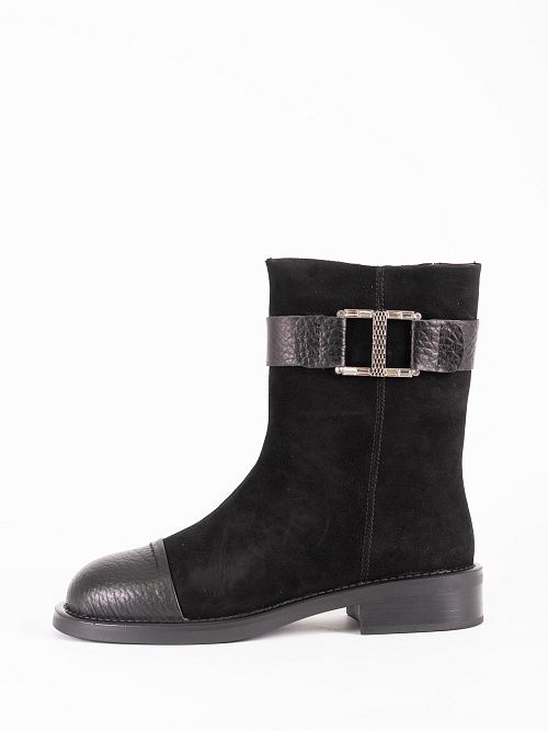 JA291-X57-P1386M Ботинки женские натуральная кожа черный 365 