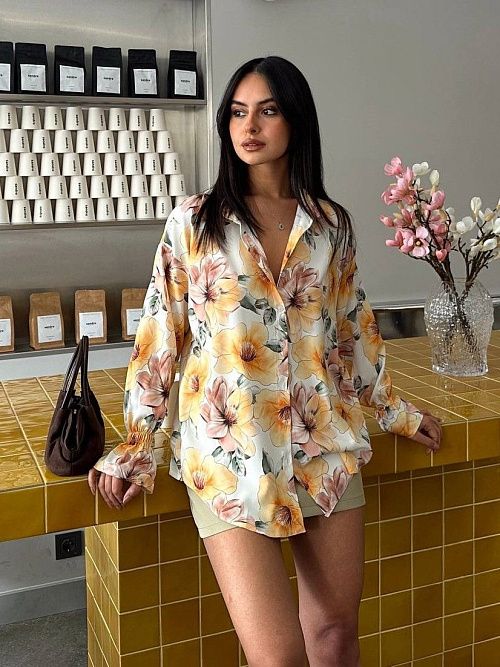 7486 Блузка женская желтый GIRL   