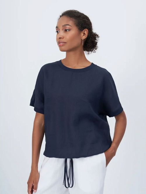 52104-БЛ Блузка женская темно-синий ELECTRA STYLE 