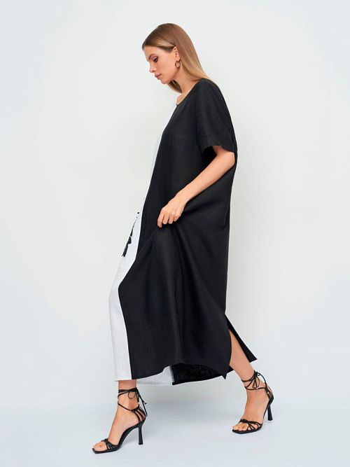 52127-ПЛ Платье женское черно-белый ELECTRA STYLE 