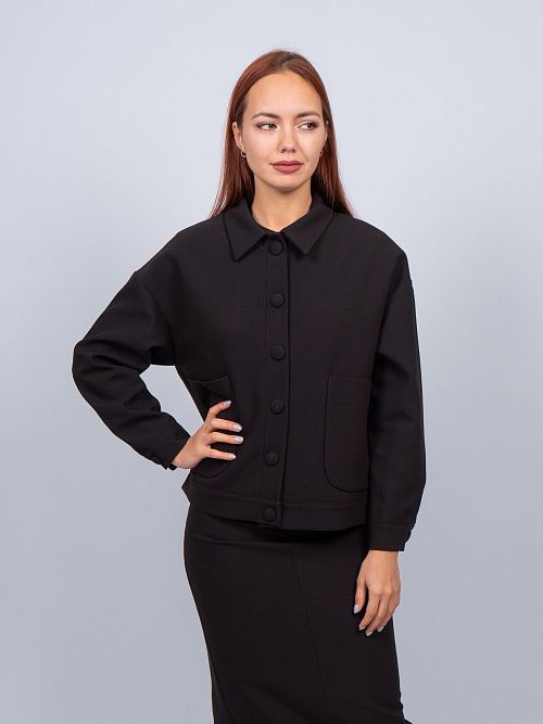 241008 Жакет женский черный MIRA MIA 