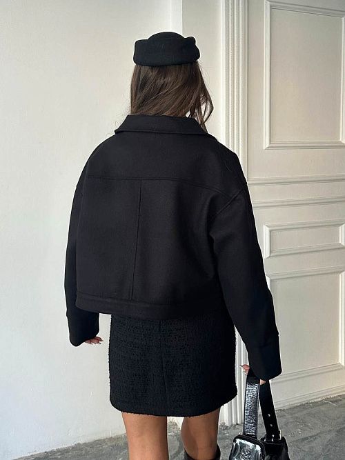 7498-black Бомбер женский черный Girl 
